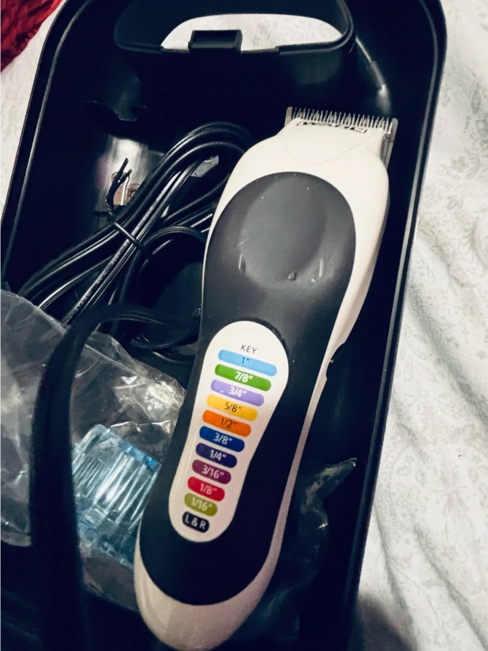 Wahl Black and White Corded Men's Hair Clipper with Color Guide